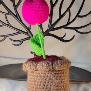 Crochet Tulip Flower Pot